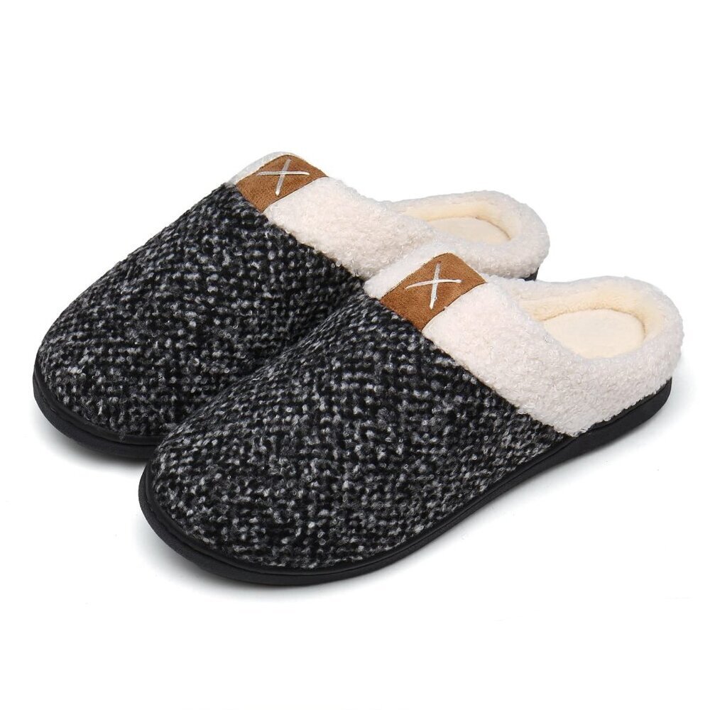 Memory Foam Slippers with Plush Lining - House Shoes for Men & Women